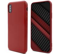 Moozy Lifestyle. Coque conçue pour iPhone X et iPhone XS, Vintage Pink - Coque en silicone liquide avec finition mate et doublure en microfibre douce