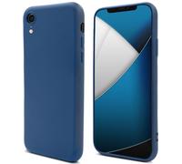 Moozy Lifestyle. Coque conçue pour iPhone XR, bleu nuit - Coque en silicone liquide avec finition mate et doublure en microfibre douce.