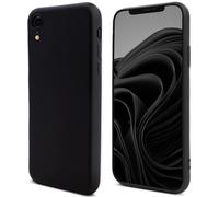 Moozy Lifestyle. Coque conçue pour iPhone XR, noire - Coque en silicone liquide avec finition mate et doublure en microfibre douce.