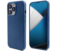Moozy Lifestyle. Coque en silicone pour iPhone 14 Pro, bleu nuit - Coque légère en silicone liquide avec finition mate et doublure en microfibre douce, coque en silicone de qualité supérieure