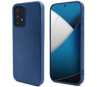 Moozy Lifestyle. Coque en silicone pour Samsung A33 5G, bleu nuit - Coque légère en silicone liquide avec finition mate et doublure en microfibre douce, coque en silicone de qualité supérieure