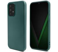 Moozy Lifestyle. Coque en silicone pour Samsung A33 5G, vert foncé - Coque légère en silicone liquide avec finition mate et doublure en microfibre douce, coque en silicone de qualité supérieure