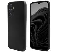 Moozy Lifestyle. Coque en silicone pour Samsung A34 5G, noir - Coque légère en silicone liquide avec finition mate et doublure en microfibre douce, coque en silicone de qualité supérieure