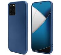 Moozy Lifestyle. Coque en silicone pour Samsung S20 Plus, bleu nuit - Coque légère en silicone liquide avec finition mate et doublure en microfibre douce, coque en silicone de qualité supérieure