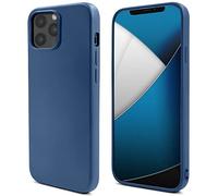 Lifestyle. Coque pour iPhone 12 Pro Max, Bleu Nuit - Case en Silicone Liquide avec Finition Mate et Doublure en Microfibre Douce
