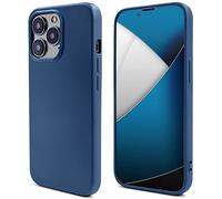Moozy Lifestyle. Coque pour iPhone 14 Pro, Bleu Nuit - Case en Silicone Liquide avec Finition Mate et Doublure en Microfibre Douce, Étui Phone Case Cover