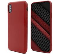 Moozy Lifestyle. Coque pour iPhone X et iPhone XS, Rose Vintage - Case en Silicone Liquide avec Finition Mate et Doublure en Microfibre Douce