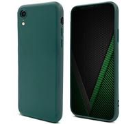 Moozy Lifestyle. Coque pour iPhone XR, Vert Foncé - Case en Silicone Liquide avec Finition Mate et Doublure en Microfibre Douce