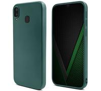 Moozy Lifestyle. Coque Pour Samsung A20e, Vert Foncé - Case En Silicone Liquide Avec Finition Mate