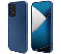 Moozy Lifestyle. Coque pour Samsung A33 5G, Bleu Nuit - Case en Silicone Liquide avec Finition Mate et Doublure en Microfibre Douce, Étui Phone Case Cover