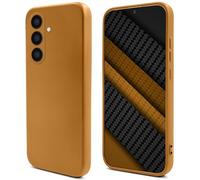 Moozy Lifestyle. Coque pour Samsung Galaxy S24 5G, Case en Silicone Liquide avec Finition Mate et Doublure en Microfibre Douce, Étui Case Housse Antichoc, Caramel