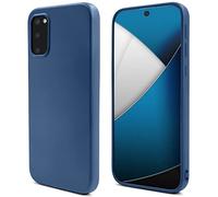 Moozy Lifestyle. Coque pour Samsung S20 FE, Bleu Nuit - Case en Silicone Liquide avec Finition Mate et Doublure en Microfibre Douce