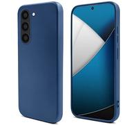 Moozy Lifestyle. Coque pour Samsung S23, Bleu Nuit - Case en Silicone Liquide avec Finition Mate et Doublure en Microfibre Douce, Étui Phone Case Cover