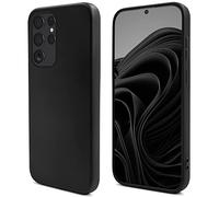 Moozy Lifestyle. Coque pour Samsung S23 Ultra, Noire - Case en Silicone Liquide avec Finition Mate et Doublure en Microfibre Douce, Étui Phone Case Cover