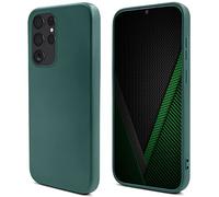 Moozy Lifestyle. Coque pour Samsung S23 Ultra, Vert Foncé - Case en Silicone Liquide avec Finition Mate et Doublure en Microfibre Douce, Étui Phone Case Cover