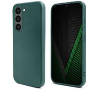 Moozy Lifestyle. Coque pour Samsung S23, Vert Foncé - Case en Silicone Liquide avec Finition Mate et Doublure en Microfibre Douce, Étui Phone Case Cover