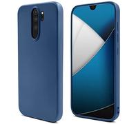Moozy Lifestyle. Coque conçue pour Xiaomi Redmi Note 8 Pro, bleu nuit - Coque en silicone liquide avec finition mate et doublure en microfibre douce.