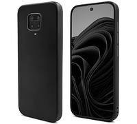 Moozy Lifestyle. Coque pour Xiaomi Redmi Note 9S, Note 9 Pro, Noire - Case en Silicone Liquide avec Finition Mate et Doublure en Microfibre Douce