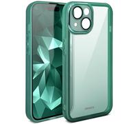 Moozy LumiCase Coque pour iphone 15, 6.1-Pouces, Coque pour iphone 15 Transparente, Coque Transparente pour iphone 15 Antichoc avec Protection de l'objectif de la caméra, Vert