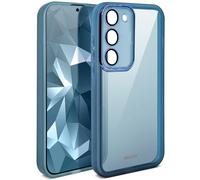 Moozy LumiCase Coque pour s23 Transparente, Coque pour Samsung s23 5g Antichoc, Protection pour s23 Design Fin, Coque pour s23 avec Protection de l'objectif de la caméra, Bleu