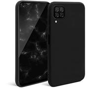 Moozy Minimalist Series Coque en Silicone pour Huawei P40 Lite, Noire - Finition Mate, Étui Fin et Mince de TPU Souple Case Cover