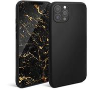 Moozy Minimalist Series Coque en Silicone pour iPhone 13 Pro, Noire - Finition Mate, Étui Fin et Mince de TPU Souple Cas de Couverture de Téléphone Case Cover