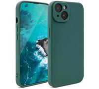 Moozy Minimalist Series Coque en Silicone pour iPhone 13, Vert Foret - Finition Mate, Étui Fin et Mince de TPU Souple Cas de Couverture de Téléphone Case Cover