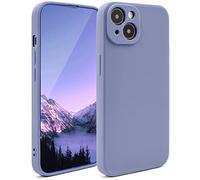 Moozy Minimalist Series Coque en Silicone pour iPhone 14, Bleu Fumé - Finition Mate, Étui Fin et Mince de TPU Souple Cas de Couverture de Téléphone Case Cover