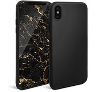 Moozy Minimalist Series Coque en Silicone pour iPhone X et iPhone XS, Noire - Finition Mate, Étui Fin et Mince de TPU Souple Case Cover