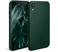 Moozy Minimalist Series Coque en Silicone pour iPhone XR, Vert Foret - Finition Mate, Étui Fin et Mince de TPU Souple Case Cover