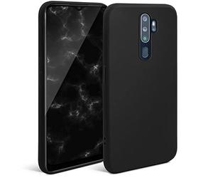 Moozy Minimalist Series Coque en Silicone pour Oppo A9 2020, Noire - Finition Mate, Étui Fin et Mince de TPU Souple Case Cover