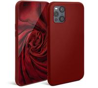 Moozy Minimalist Series Coque en Silicone pour Oppo Find X3 Pro, Vin Rouge - Finition Mate, Housse de Protection légère en TPU Souple et Mince avec Surface mate