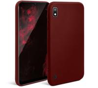 Moozy Minimalist Series Coque en silicone pour Samsung A10, Vin Rouge - Finition mate fine et souple en TPU