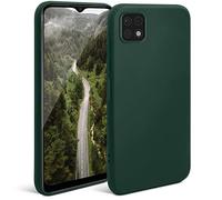 Moozy Minimalist Series Coque en Silicone pour Samsung A22 5G, Vert Foret - Finition Mate, Étui Fin et Mince de TPU Souple Cas de Couverture de Téléphone Case Cover