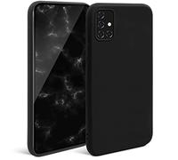 Moozy Minimalist Series Coque en Silicone pour Samsung A51, Noire - Finition Mate, Étui Fin et Mince de TPU Souple Case Cover