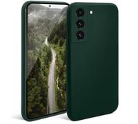 Moozy Minimalist Series Coque en silicone pour Samsung S22, vert foncé - Finition mate légère, coque de protection fine et souple en TPU avec surface mate