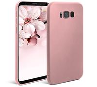 Moozy Minimalist Series Coque en Silicone pour Samsung S8, Beige Rose - Finition Mate, Étui Fin et Mince de TPU Souple Case Cover
