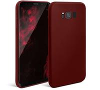 Moozy Minimalist Series Coque en Silicone pour Samsung S8, Vin Rouge - Finition Mate, Étui Fin et Mince de TPU Souple Case Cover