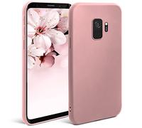 Moozy Minimalist Series Coque en Silicone pour Samsung S9, Beige Rose - Finition Mate, Étui Fin et Mince de TPU Souple Case Cover