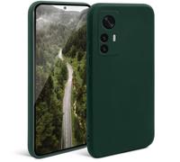 Moozy Minimalist Series Coque en Silicone pour Xiaomi 12 et Xiaomi 12X, Vert Minuit - Finition Mate, Housse de Protection légère en TPU Souple et Mince avec Surface mate