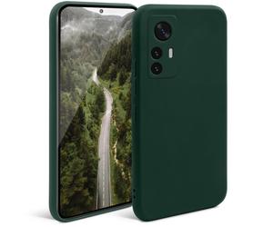 Moozy Minimalist Series Coque en Silicone pour Xiaomi 12 et Xiaomi 12X, Vert Minuit - Finition Mate, Housse de Protection légère en TPU Souple et Mince avec Surface mate