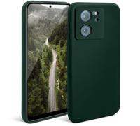 Moozy Minimalist Series Coque en silicone pour Xiaomi 13T / 13T Pro, vert foncé - Finition mate légère, coque de protection fine et souple en TPU avec surface mate