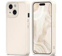 Moozy RimUP Coque pour iphone 13 Mini en TPU Flexible Antichoc, Bords Surélevés pour Une Protection Renforcée, Découpes Précises, Protection de l'objectif, Anti-Rayures, Blanc