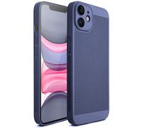 Moozy VentiGuard coqu pour iPhone 11, 6.1-Pouces - Coque Respirante avec Motif Perforé pour Circulation d'Air, Ventilation, Anti-Surchauffe, Bleue