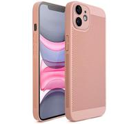 Moozy VentiGuard Coque pour iPhone 11 6,1 pouces Respirant avec motif perforé pour circulation de l'air, ventilation, coque anti-surchauffage, rose pastel