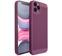 Moozy VentiGuard Coque pour iphone 12 Pro, 6.1-Pouces - Coque Respirante avec Motif Perforé pour la Circulation d'air, Ventilation, Coque Anti-Surchauffe, Étui Phone Case Cover, Violette