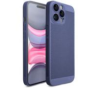 Moozy VentiGuard Coque pour iphone 14 Pro, 6.1-Pouces, Coque pour 14 Pro - Respirante avec Motif Perforé pour la Circulation d'air, Coque Protection pour iphone 14 Pro, Bleue