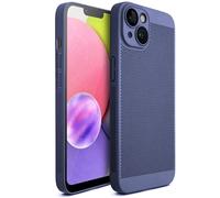 Moozy VentiGuard Coque pour iPhone 15, 6.1-Pouces - Respirante avec Motif Perforé pour Circulation d'Air, Ventilation, Anti-Surchauffe - Etui Bleu