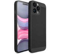 Moozy VentiGuard Coque pour iphone 15 Pro Max, 6.7-Pouces, Housse pour 15 Pro Max, Protection pour iphone 15 Pro Max avec Motif Perforé pour la Circulation d'air, Case pour iphone 15 Pro Max, Noir