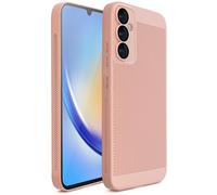 Moozy VentiGuard Coque pour Samsung A34 5G, Coque Respirante avec Motif Perforé pour la Circulation d'air, Ventilation, Coque Anti-Surchauffe, Coque pour Galaxy a34 5g Samsung, Rose Pastel